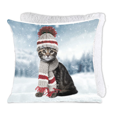 Coussin de luxe haut de gamme super doux et confortable avec sherpa 17 po x 17 po