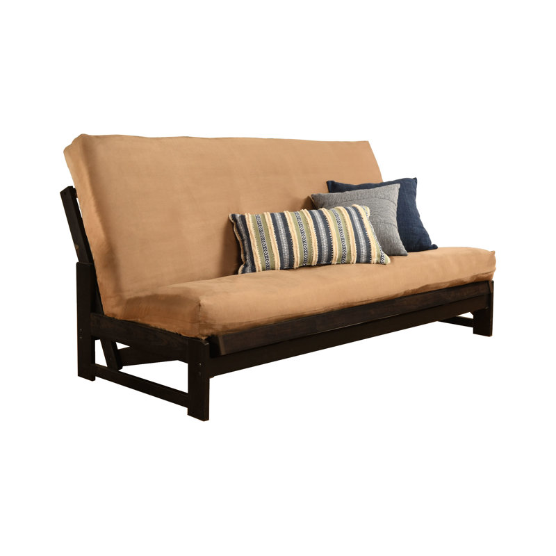 Stratford Full / Double 74'' Upholstered Convertible Sofa, Peat Microfiber/Microsuede