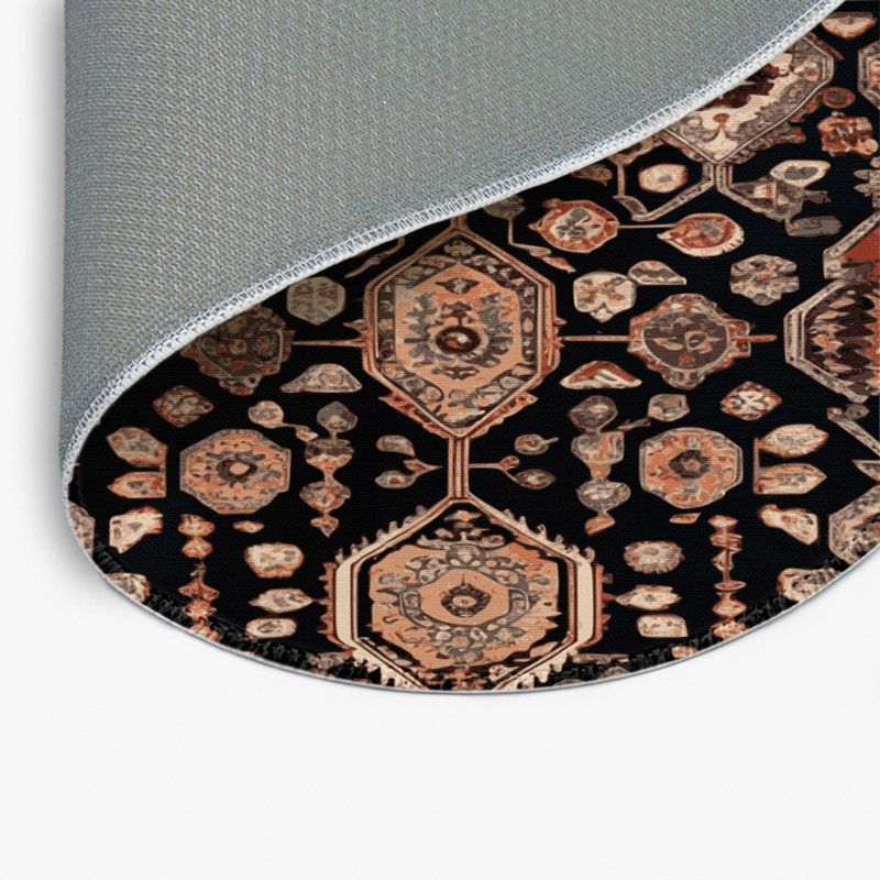 Tapis turc intérieur et extérieur brun, Rond 5 pi