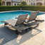 Ensemble de chaise longue de 80 po en osier de patio, fauteuil inclinable d'extérieur en rotin avec roulettes, table d'appoint coulissante, dossier réglable pour le bord de la piscine-1327612765-1327612764