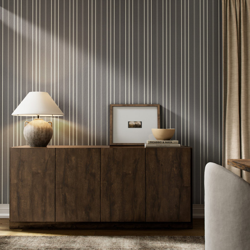 Striped Terralon Wallpaper Roll by Getty Images, Black I