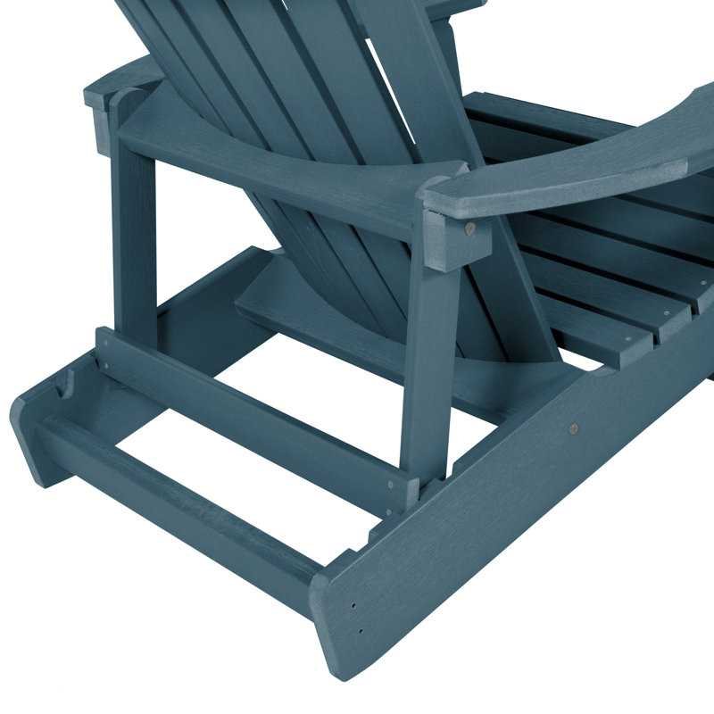 Chaise Adirondack en plastique Federigo, Bleu Nantucket