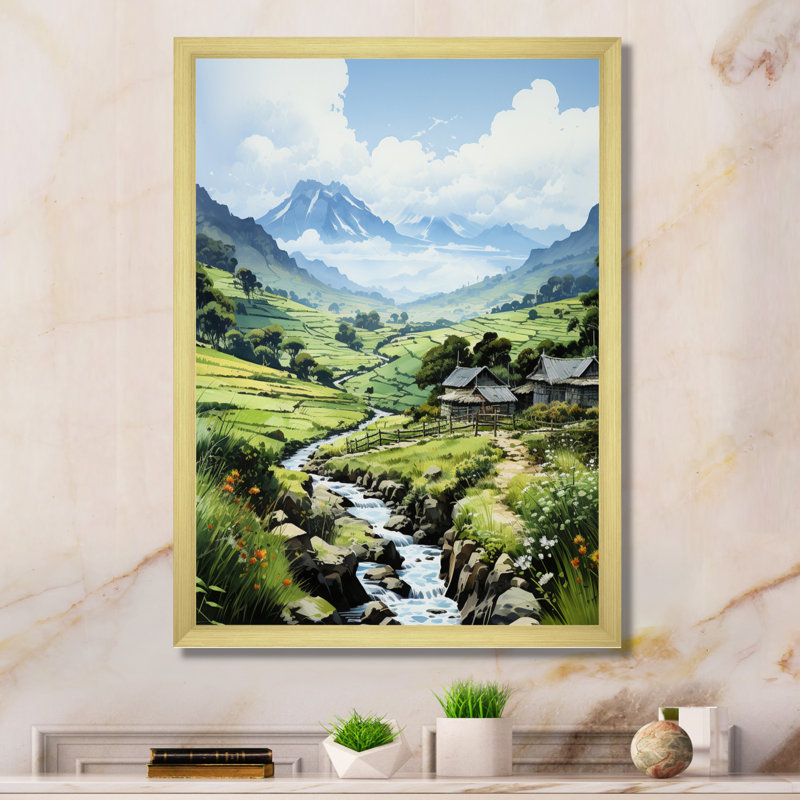 Vietnam Sapa Green Highlands II, reproduction d'art sur toile, H 20 po x l 12 po x P 1 po, Cadre photo doré simple