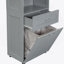 Grande armoire de salle de bain avec panier à linge, grand espace de rangement-2125636904