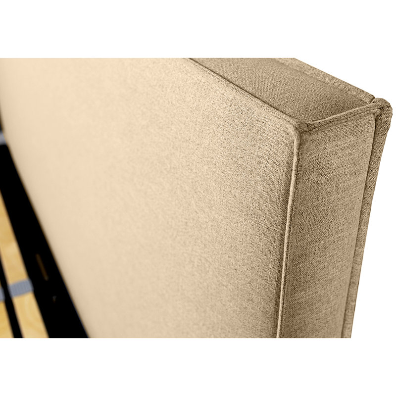 Ronni Upholstered Ottoman Storage Bed, European Double (140 x 200cm), Brown