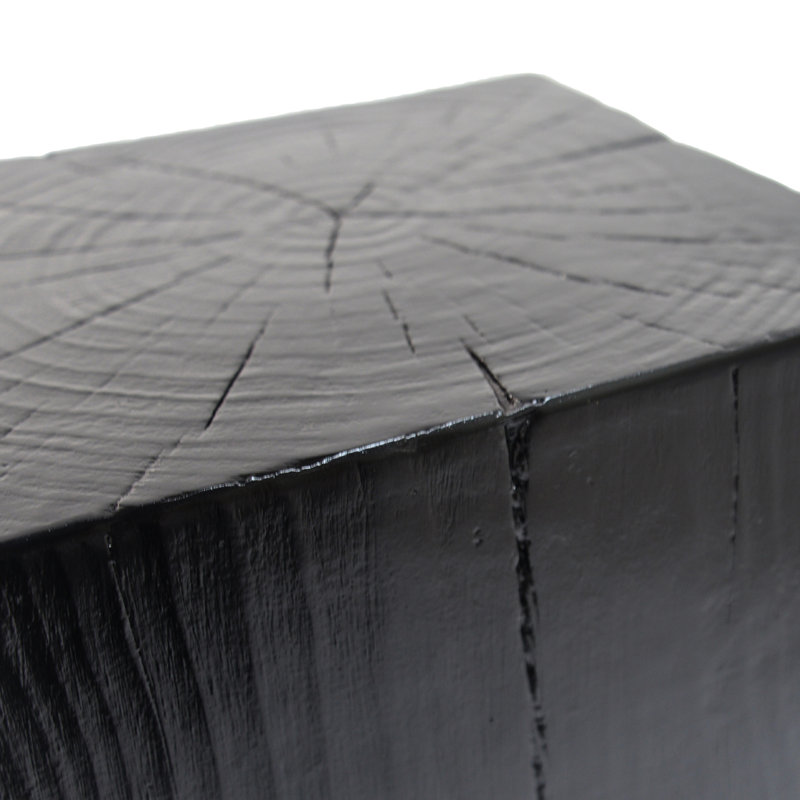 Black Wood-look End Table, 33.7" Tall, Indoor Outdoor Decor, Modern Design For Different Spaces, Mixable With Other Tables Mix And Match Function, Decorative Piece