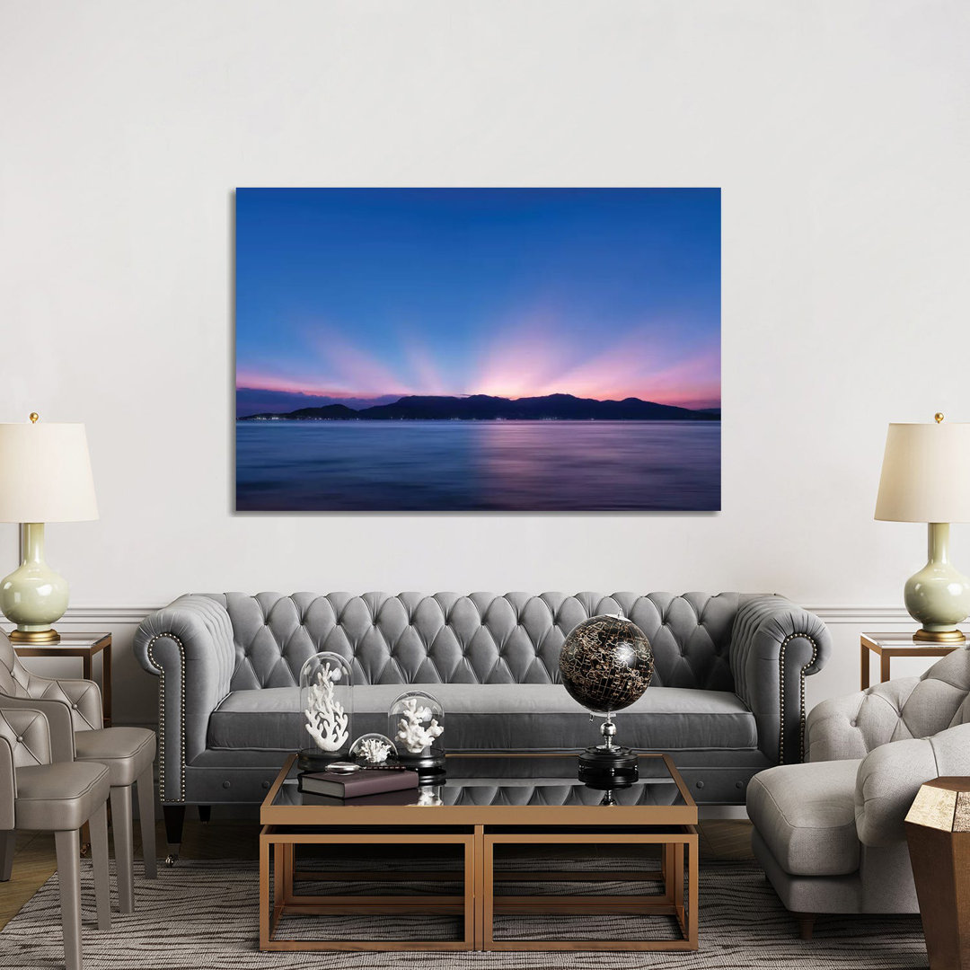 Sunset Over The Sea by Glauco Meneghelli - Wrapped Canvas Print