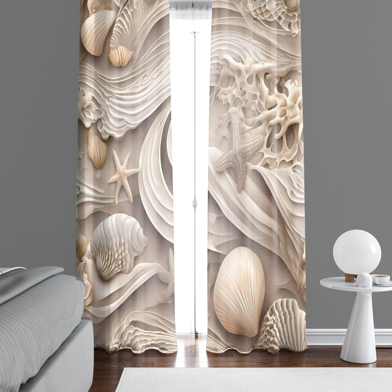 Paire de semi-transparents en polyester Ronalee, L 40 po x L 82 po
