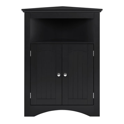 Bathroom Floor Corner Cabinet with Doors and Shelves