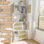 Armoire de rangement avec portes en rotin, huche autoportante avec prise de courant, 4 portes, 4 tiroirs