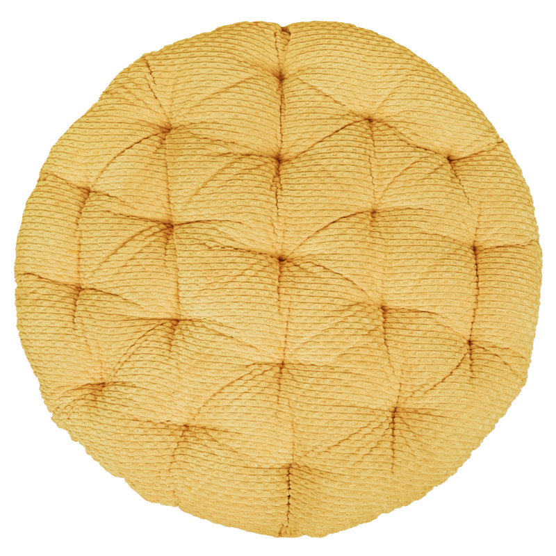 Coussin de siège d'intérieur texturé Papasan, L 48 po x P 48 po, Moutarde Becklee