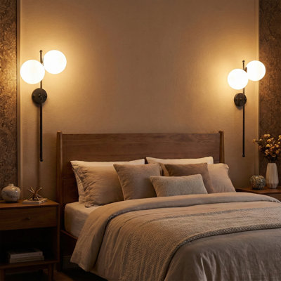 Aurelius 28" Modern 2-Light Vertical Globe Wall Sconce