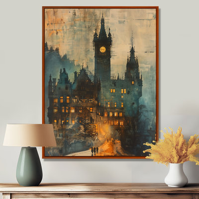 Green Yellow Mystic College Tower I - College & University Buildings Wall Art Living Room