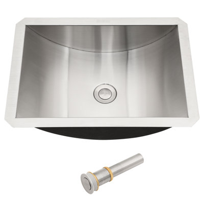 18"x13" Brushed Nickel Stainless Steel Undermount Bathroom Sink With Pop Up Drain, Su304 Construction For Reliability, Nano Surface Repels Stains, Easy - Clean Basin, 18x13x5 Inch Size Innovative