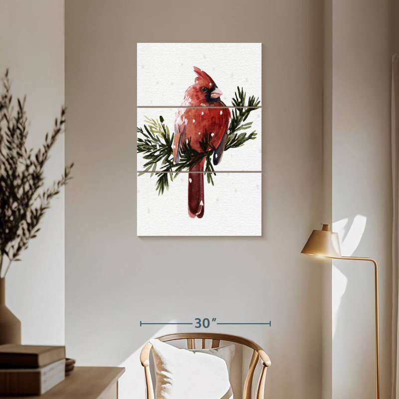 Brampt Cardinal With Snow I, 57" H x 36" W