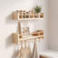 Ensemble de 3 étagères murales flottantes en bois naturel pour livres, jouets et articles de décoration. Idéales pour la chambre, le salon ou l'entrée.