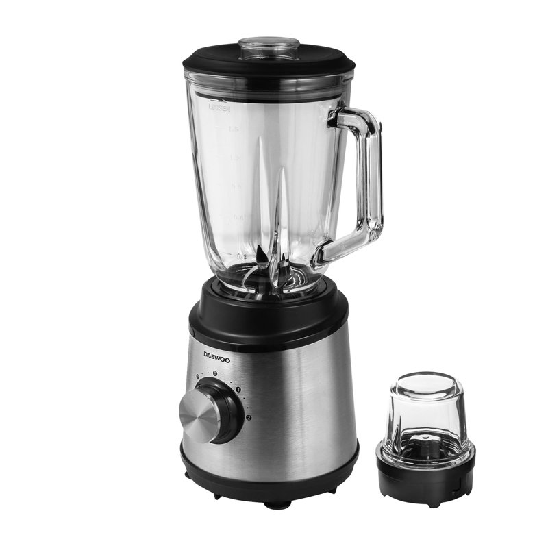 Daewoo 2-Piece 800W Stainless Steel Smoothie Maker Glass Jug Blender For Soup Sauce Juice Paste With Coffee Grinder