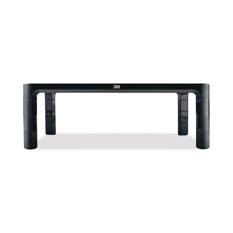 Adjustable Black Plastic Monitor Stand with Height Adjustment