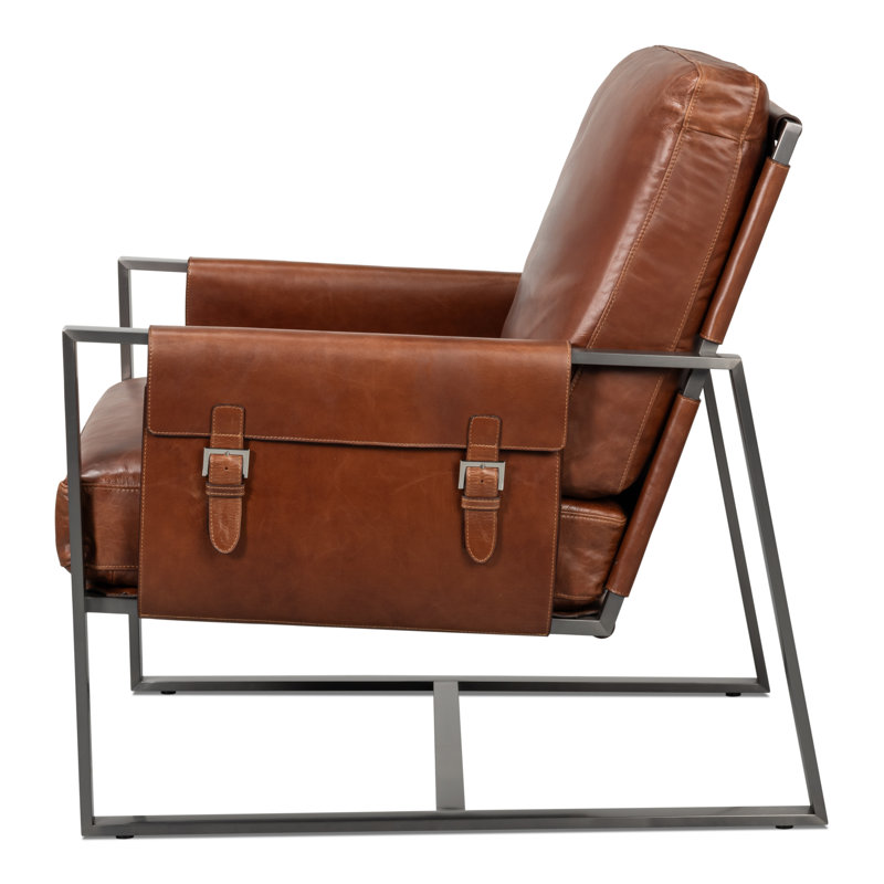Edmonds Leather Armchair, Brown Leather