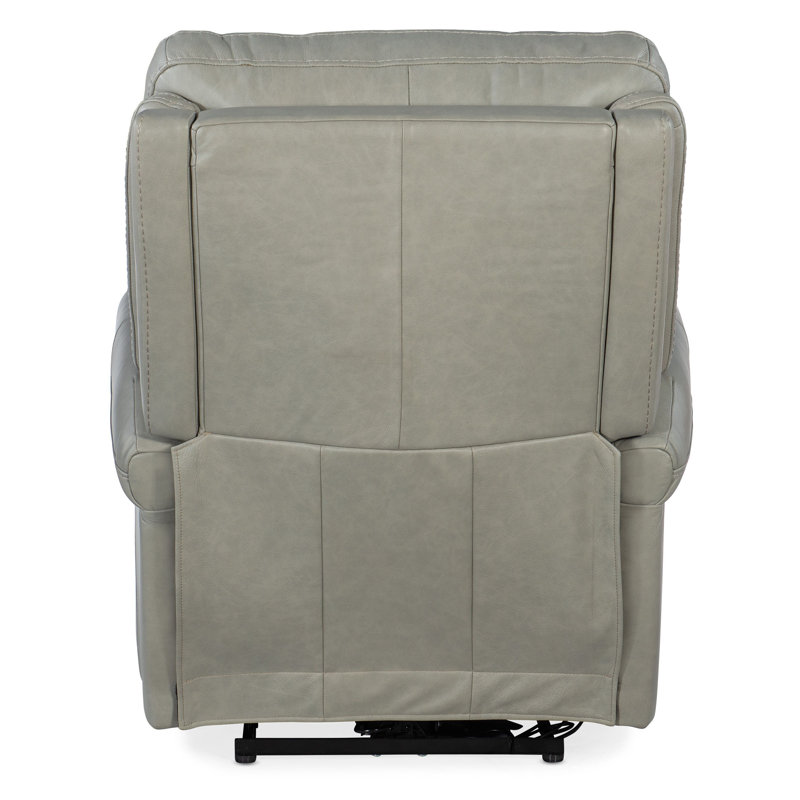 Callysta Leather Power Recliner, Gray Genuine Leather