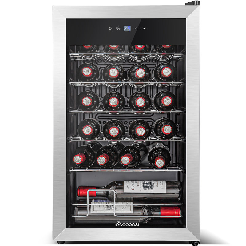 24 Bottle Wine Refrigerator – Quiet Freestanding Mini Fridge For Red, White, And Sparkling Wines, Digital Thermostat, Ideal For Home, Kitchen, Or Bedroom Use