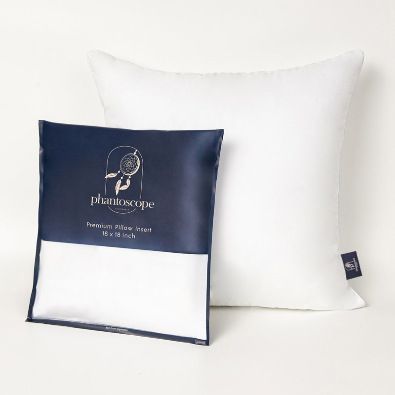 100% Cotton Cover Throw Pillow Insert, Square 18"