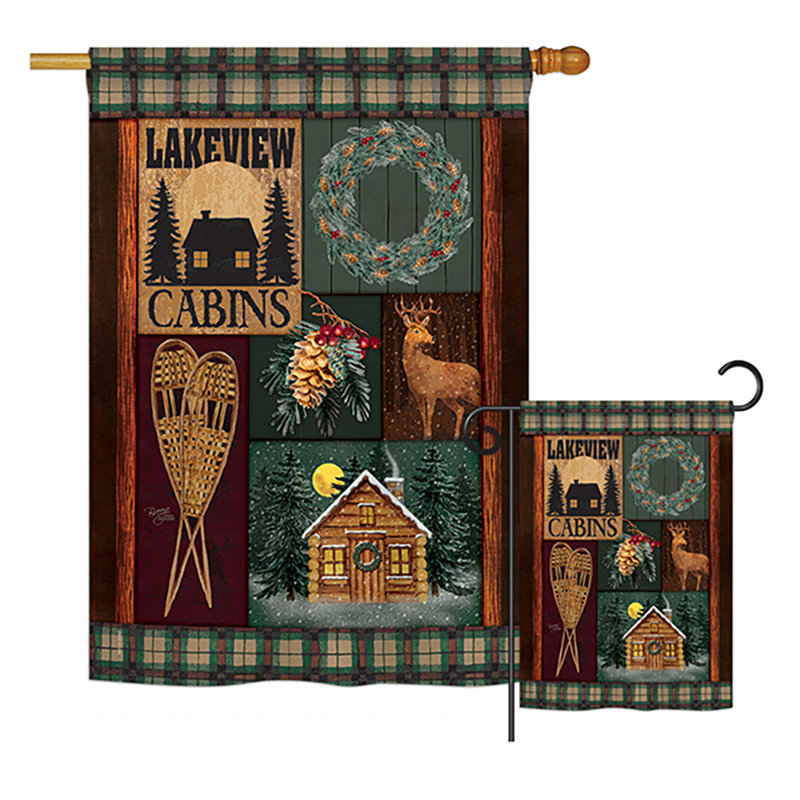 Double Sided 40'' H x 28'' W Polyester Christmas Flag Set
