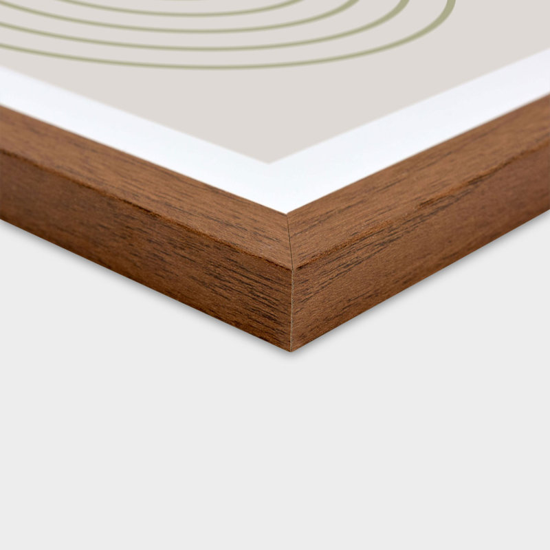 Velino Wooden Photo Frame 40 x 50 cm with Abstract Poster Print, Walnut