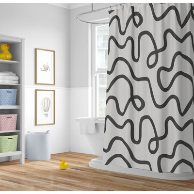 Squig Ultra-Thin Lightweight Shower Curtain