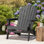 Chaise Adirondack pliante l 30,3 po - Chaise longue d'extérieur en bois d'acacia massif - Siège de terrasse à lattes résistant aux intempéries 