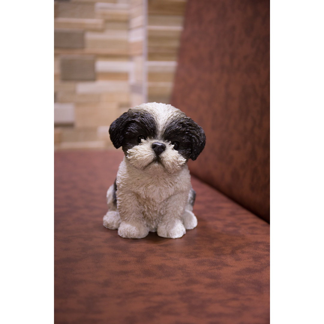 Sitting Shih Tzu Puppy Statue Hi-Line Gift Ltd. Color: Black/White