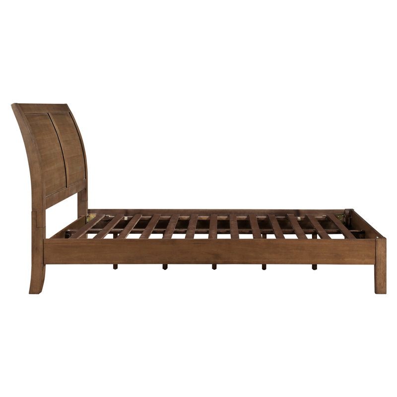 Queen Platform Bed With Headboard, Transitional, Brown Shade Transitional Look,