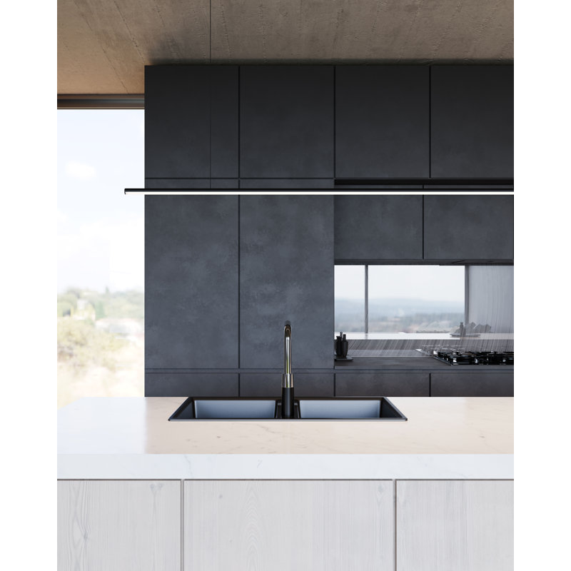 Fino 1 - Light LED Pendant, 3000, Black, 0.75" H x 70" W x 0.75" D