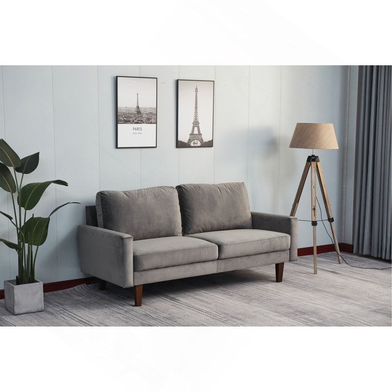 Canapé confortable et durable rembourré de mousse haute densité avec tissu en microfibre douce et structure en bois massif