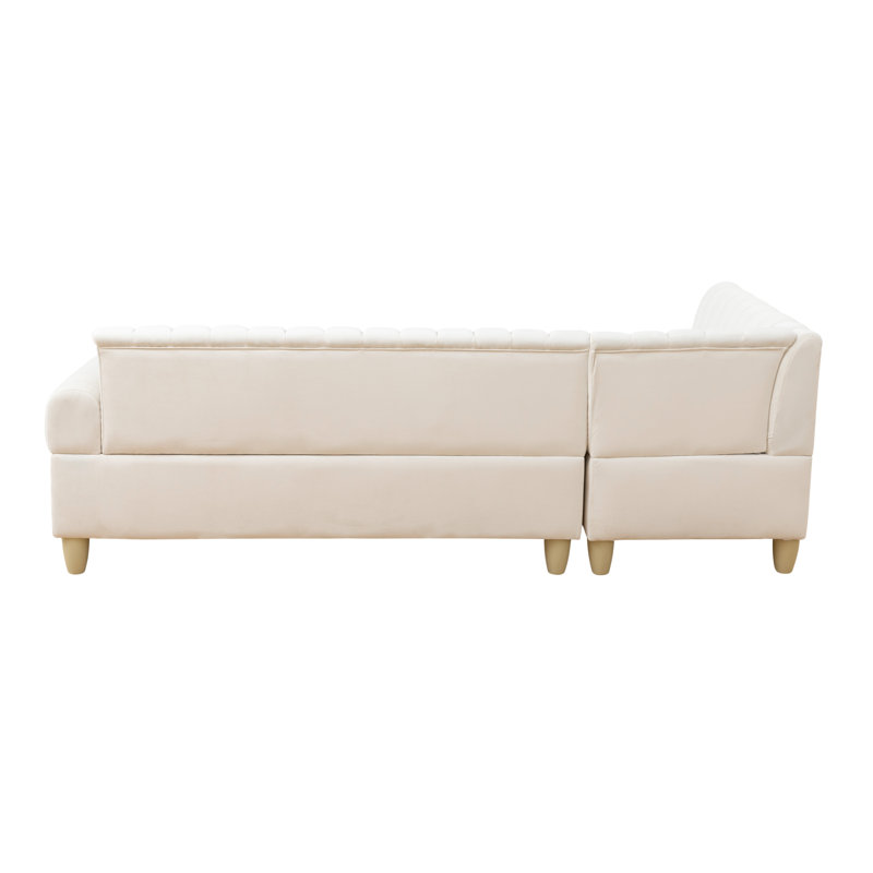 105" Wide 2-Piece L-Shaped Flannel Living Room Sectional Set, Left Hand Facing
