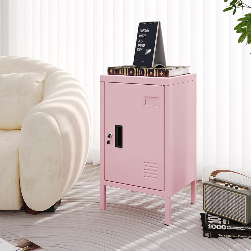 Metal Storage Employees Lockers With 1 Lockable Doors,locking Storage Cabinets For Small Spaces,home,school,gym,assembly Required,pink