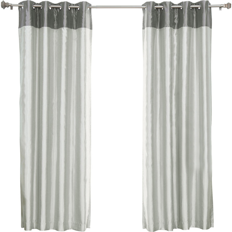 Colorblock Blackout Curtain, Dark Gray/Gray