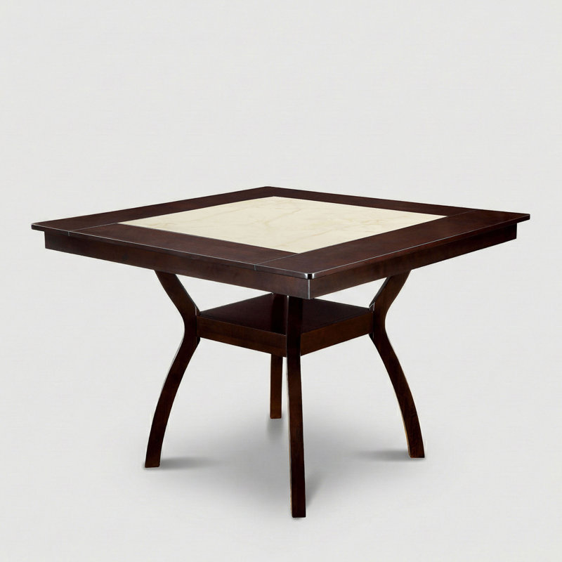 Gabaldon Solid Wood Base Dining Table, Ivory/Dark Cherry