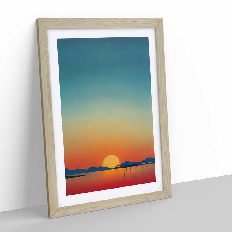 Bewitching Sunset - Single Picture Frame Print, 34cm H x 25cm W x 2cm D, Oak