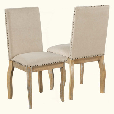 5-Piece Farmhouse Dining Table Set Wood Round Extendable Dining Table and 4 Upholstered Dining Chairs