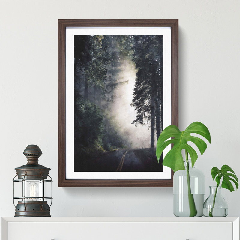 Forest Light - Picture Frame Painting Print, Walnut Framed, 87cm H x 62cm W x 2cm D
