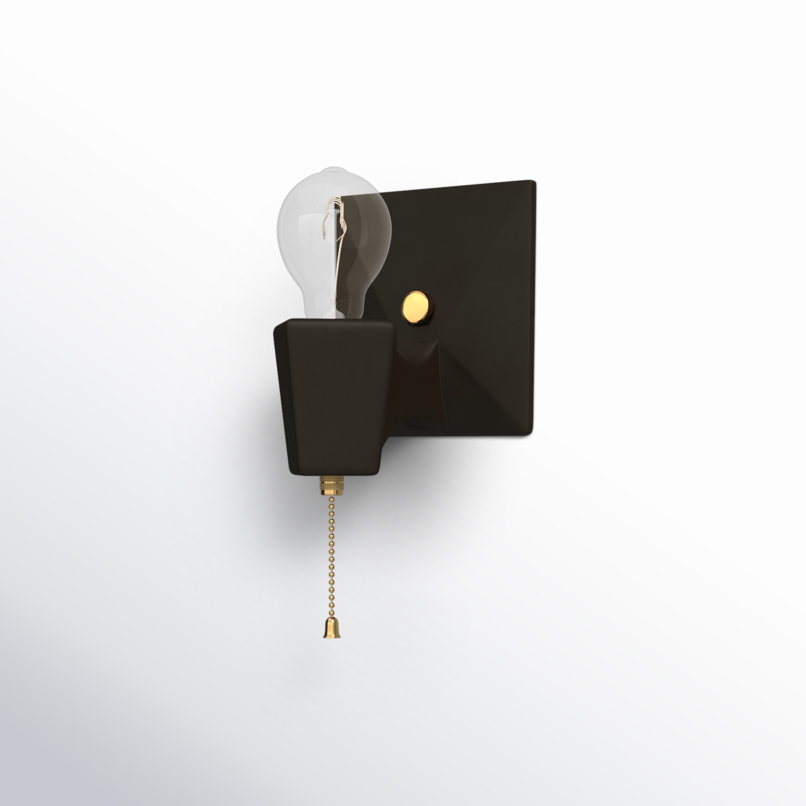 Ametria Single Light Ceramic Dimmable Armed Sconce, Verde Patina Brass, Polished Brass