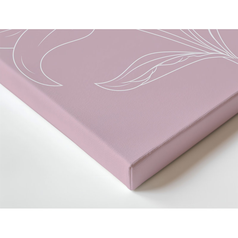 Reproduction d'art numérique sur toile rose pastel rose qui crée une toile de fond minimaliste, H 12 po x l 9 po
