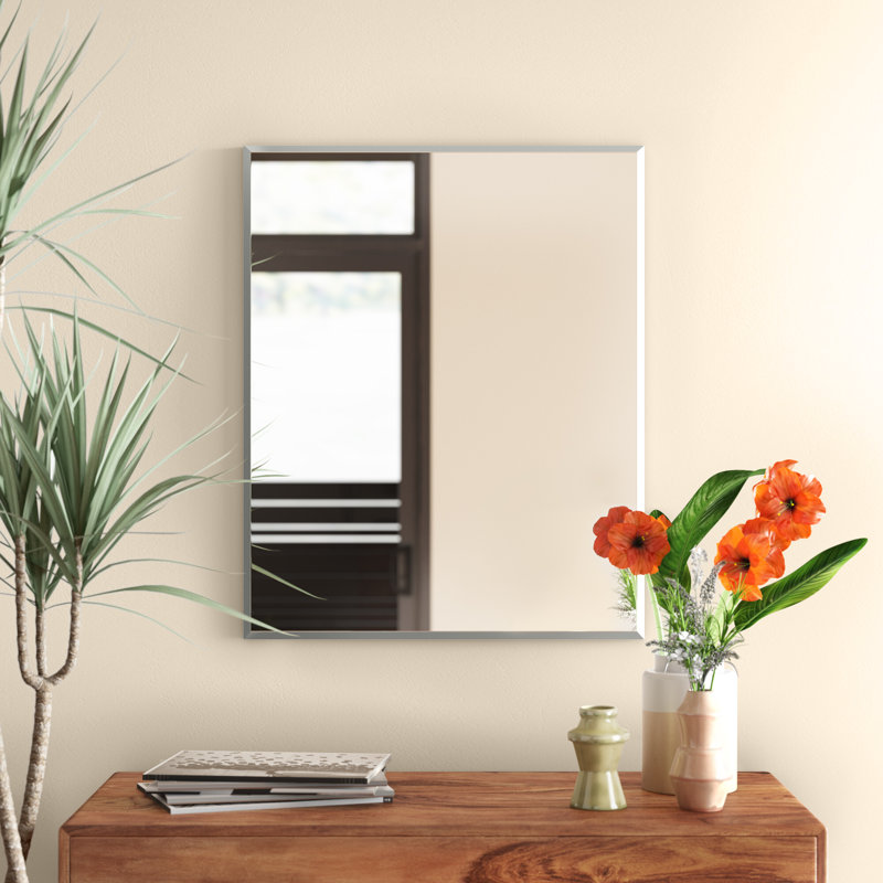Emiree Solid Wood Flat Wall Mirror, 30.13" x 24.13"