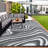 Outdoor Plastic Straw Rug - Modern Striped, Easy Clean & Collapsible Patio Mat, Portable Low Pile Carpet, Perfect for Garden, Patio, Camping-312762079-312762159