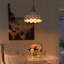 Luminaire suspendu en or brossé 1 lumière de 9,8 po de large avec abat-jour en céramique blanc laiteux festonné
