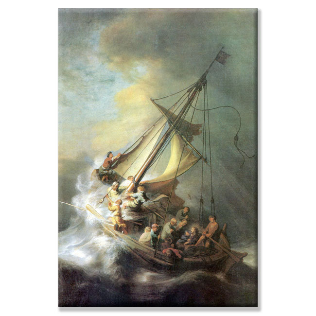 «Christ in a tempête sur la mer de Galilée», reproduction d'art sur toile tendue, H 30 po x l 20 po