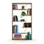 Grande bibliothèque en bois à 6 tablettes de style industriel noyer / jaune pour bureau-120649840