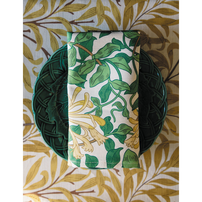 Honeysuckle Fabric, Cream/Chocolate