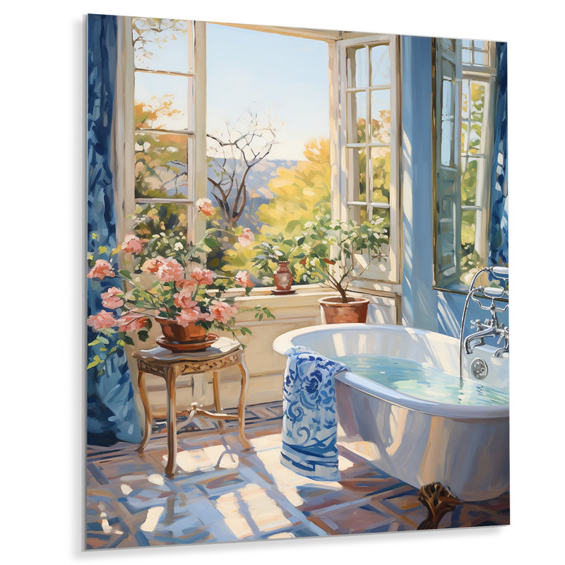 Bathroom Serenity Vi - Art mural en métal pour salle de bain, H 20 po x l 12 po x P 1 po
